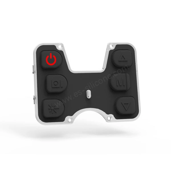 Boutons imperméables surmoulés en silicone
