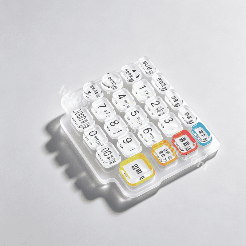 Clavier en silicone cristal P+R avec légendes coréennes pour terminaux de saisie de mot de passe PAX K200
