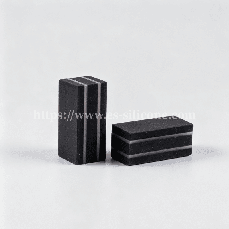Bande zébrée en silicone conducteur structuré à trois couches