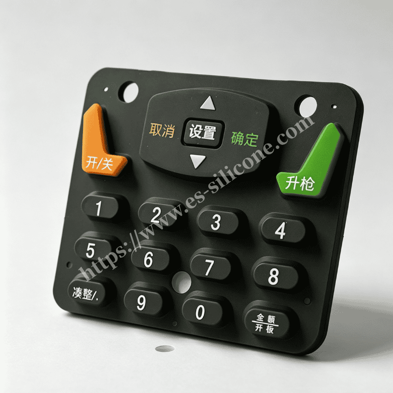 Clavier en silicone 3 couleurs personnalisé pour terminaux de paiement